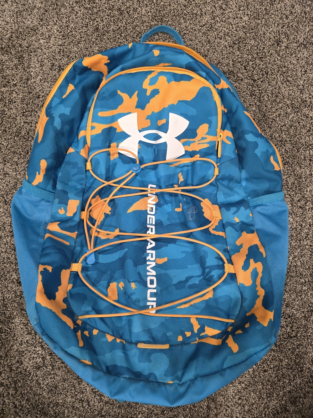 Under Armour Blue & Orange Camo Drawcord Backpack